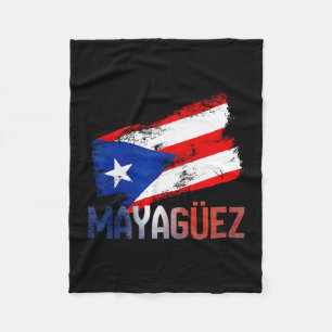 Mayagüez Stadt Puerto Rico Flagge Vintage Roots Bo Fleecedecke