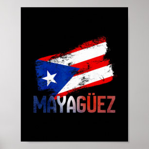 Mayagüez Stadt Puerto Rico Flagge Vintage Roots Bo Poster