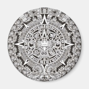 Mayakalender-Magnet Schwarzweiss Magnet