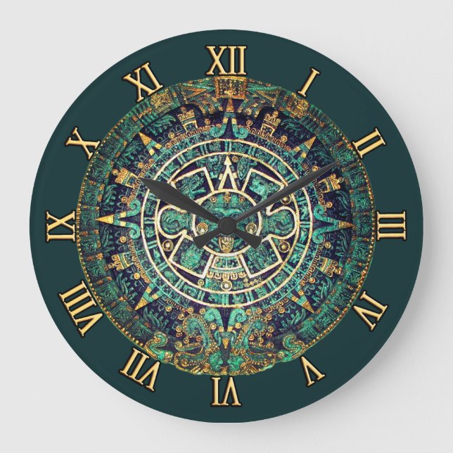 Mayakalender-Uhr Große Wanduhr (Vorderseite)