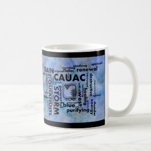 Mayan Aztec Birth Word Cloud Cauac Quiahuital Tass Kaffeetasse