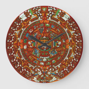 Mayan Aztec Calendar Round Wall Clock Große Wanduhr