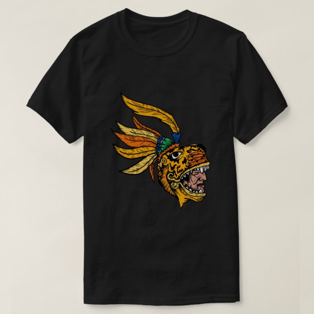 Mayan Aztec Jaguar Warrior Inca Civilizatoin Cultu T-Shirt (Design vorne)