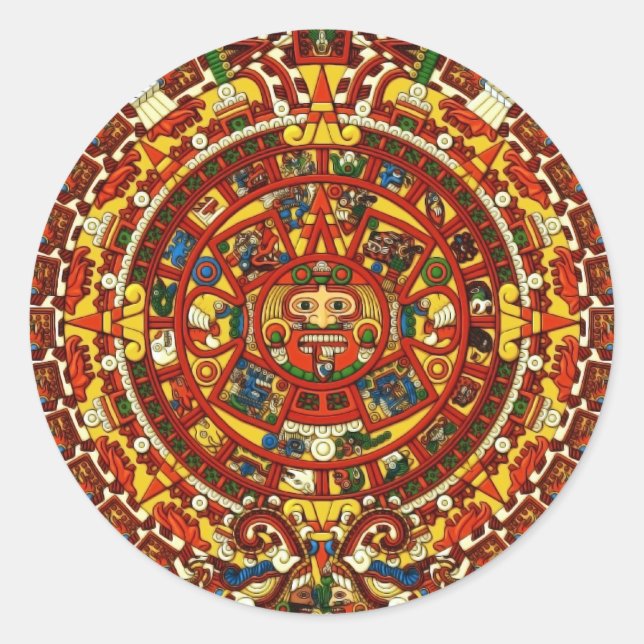 Mayan Calendar Runder Aufkleber (Vorderseite)