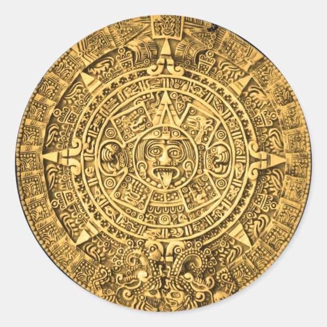 Mayan Calendar Runder Aufkleber (Vorderseite)
