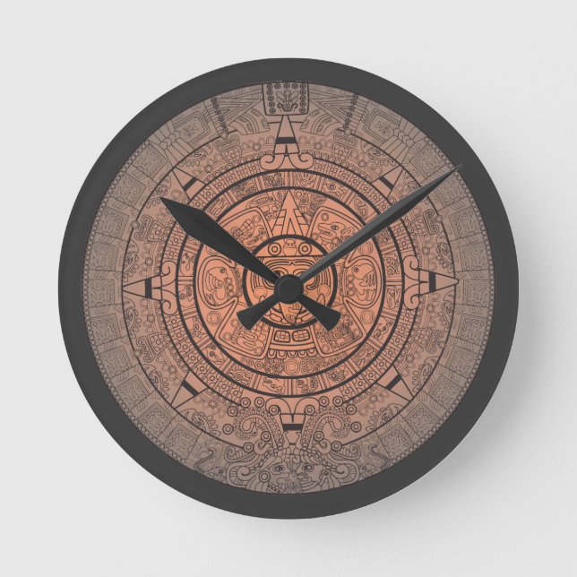 Mayan Calendar Wall Clock Runde Wanduhr (Vorderseite)