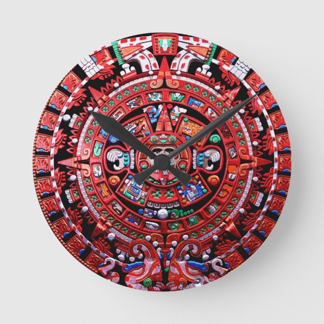Mayan Calender Runde Wanduhr (Vorderseite)