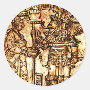 Mayan Carvings Foto Series #1 Runder Aufkleber