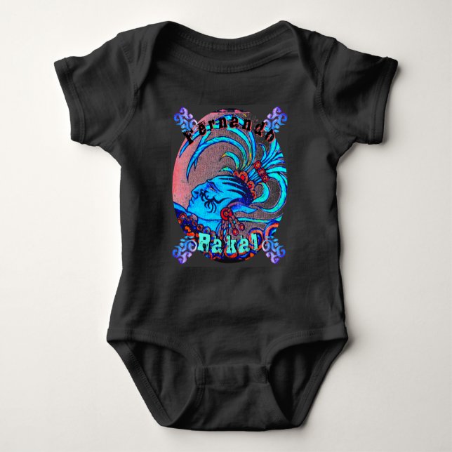 Mayan Elf: Defiance & Baby Name Baby Bodysuit Strampler (Vorderseite)