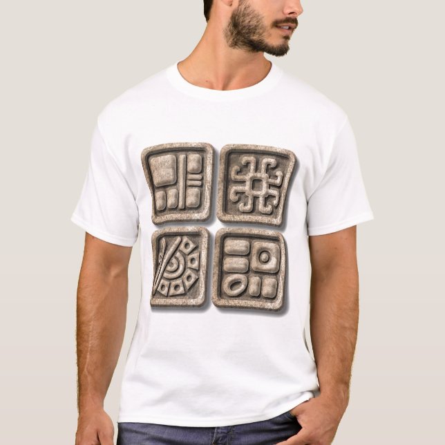 Mayan Glyphs-stone T-Shirt (Vorderseite)