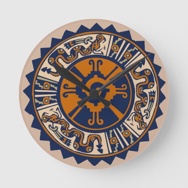 Mayan Hunab Ku Runde Wanduhr (Vorderseite)