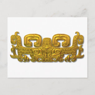 Mayan Jaguar - Gold Postkarte