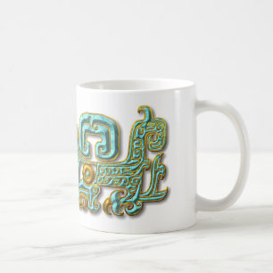 Mayan Jaguar-Türkis und Gold Kaffeetasse