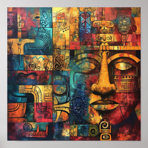 Mayan Matrix: Geometrische Echoes Poster