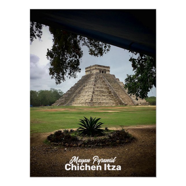 Mayan Pyramid CHICHEN ITZA Reisen Souvenir Poster (Vorderseite)