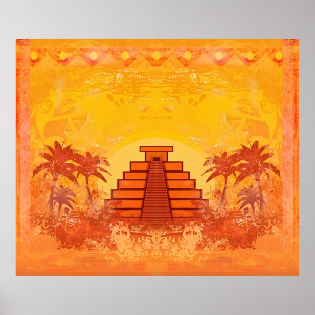Mayan Pyramid, Mexico Poster (Vorne)
