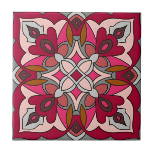 mayan Rose rote Textilien Fliese