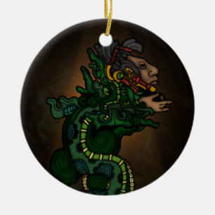 Mayan Serpent God Keramikornament