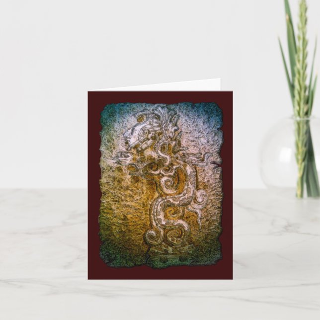 Mayan Serpent God Mexican Art Greeting-Cards Karte (Vorderseite)