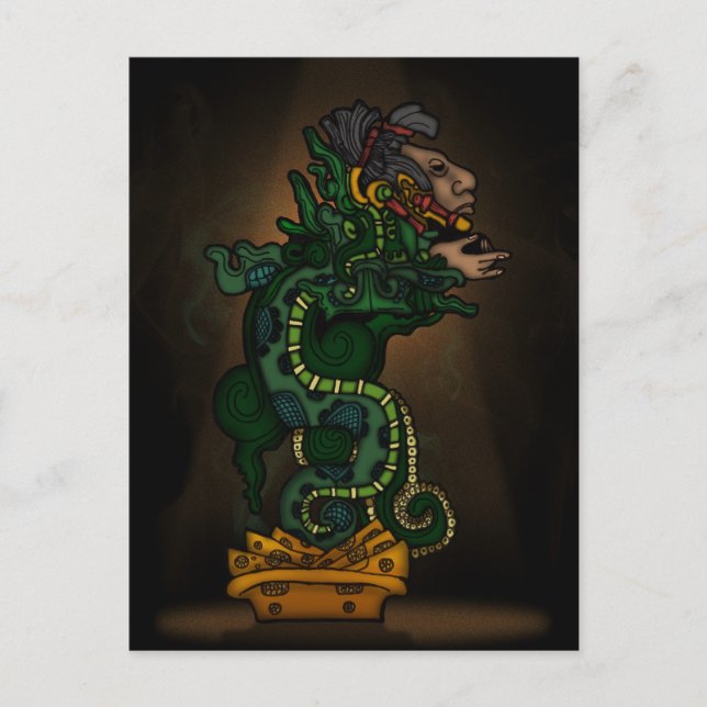 Mayan Serpent God Postkarte (Vorderseite)