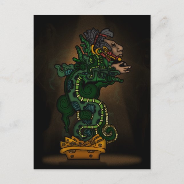 Mayan Serpent God Postkarte (Vorderseite)