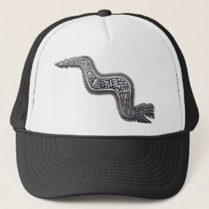 Mayan Serpent - Schwarz und Silber Truckerkappe
