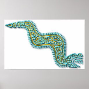 Mayan Serpent-türkis und Gold Poster