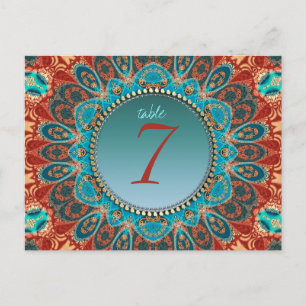 Mayan Tribal Erde Mandala Tisch Nummer Postkarte