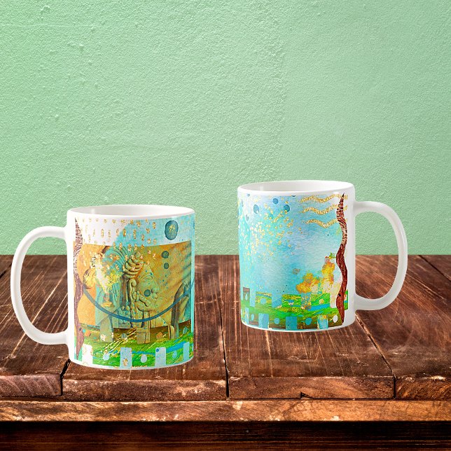 Mayan Turquoise & Golden Misty Sky Kaffeetasse (Von Creator hochgeladen)