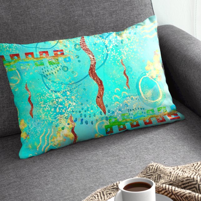 Mayan Turquoise & Golden Misty Sky Pillow Case Kissenbezug (Von Creator hochgeladen)