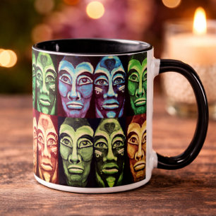 Mayanisch inspirierte Stammesgesichter Tasse Bold 