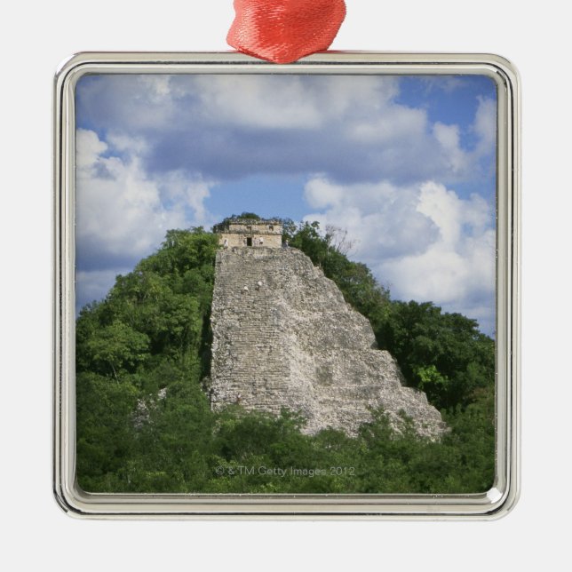 Mayaruinen von Coba, Yucatan-Halbinsel, Mexiko Silbernes Ornament (Vorne)