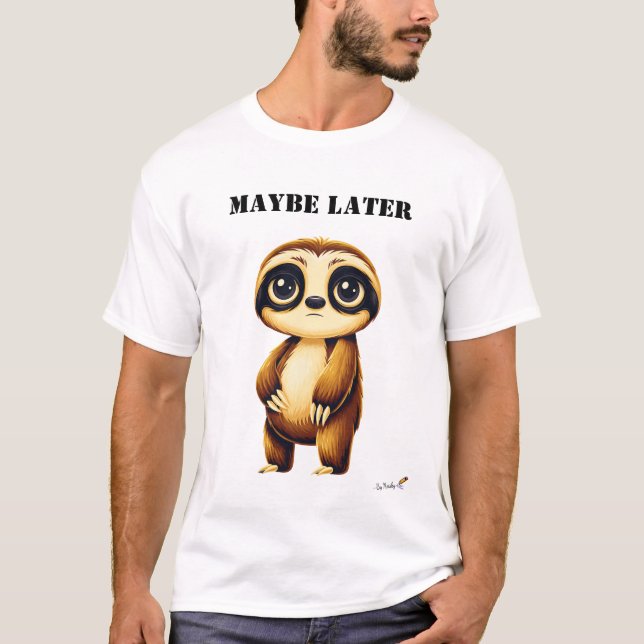 Maybe Later Funny Sloth T-Shirt (Vorderseite)
