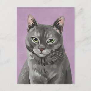 Maybelle The Grey Tabby Cat Postcard Postkarte