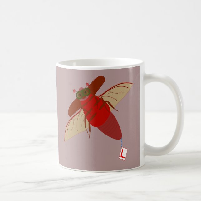 Maybug Flight School! Funny Illustration Kaffeetasse (Rechts)