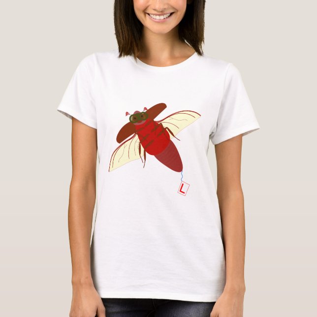 Maybug Flight School! Funny Illustration T-Shirt (Vorderseite)