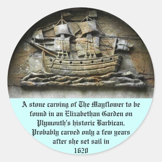 Mayflower - Aufkleber für Erntedank mit Steinhauer (Vorderseite)
