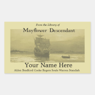 Mayflower-Buchzeichen Rechteckiger Aufkleber