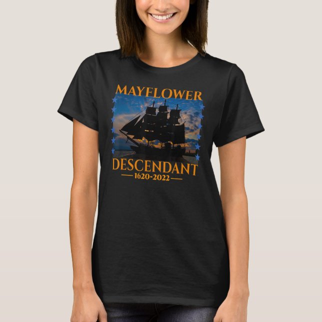 Mayflower Descendant 402 Years 2022 Ship Mayflower T-Shirt (Vorderseite)