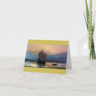 Mayflower in Plymouth durch William F. Halsall Karte