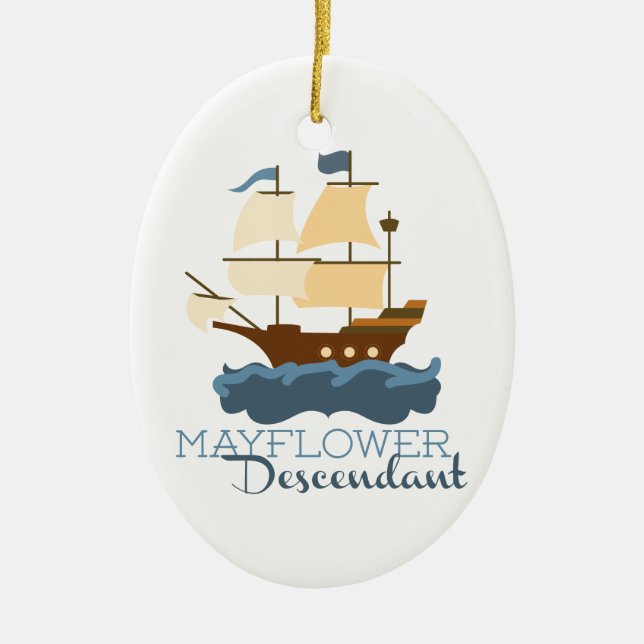 Mayflower Nachkomme Keramikornament (Vorne)