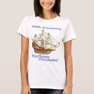 Mayflower Nachkomme-Segelschiff-Jahrestag T-Shirt