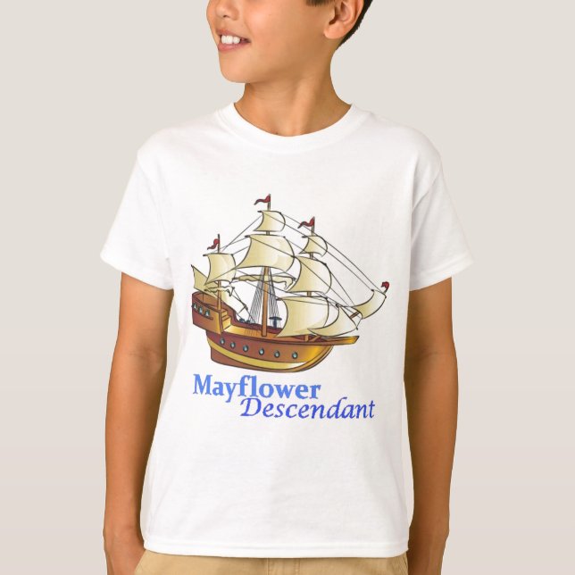 Mayflower Nachkomme-Segelschiff T-Shirt (Vorderseite)