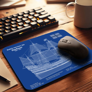 Mayflower - Schiffs-Blueprint-Pläne ABD Mousepad