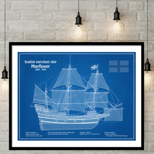 Mayflower - Schiffs-Blueprint-Pläne ABD Poster (Von Creator hochgeladen)