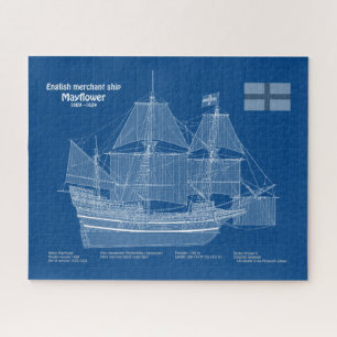 Mayflower - Schiffs-Blueprint-Pläne ABD Puzzle