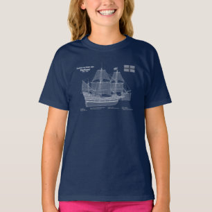 Mayflower - Schiffs-Blueprint-Pläne ABD T-Shirt