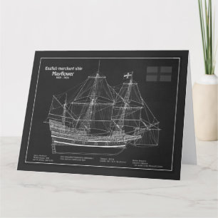 Mayflower - Schiffsplan PD Dankeskarte