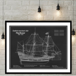 Mayflower - Schiffsplan PD Poster