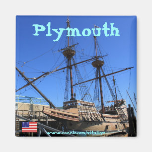 Mayflower Segelschiff im Plymouth-Magnetentwurf Magnet